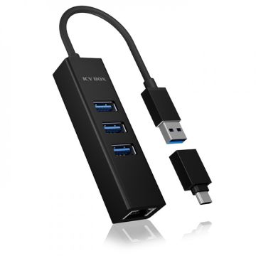 IB-HUB1419<br>USB 3.0 Hub και αντάπτορας δικτύου